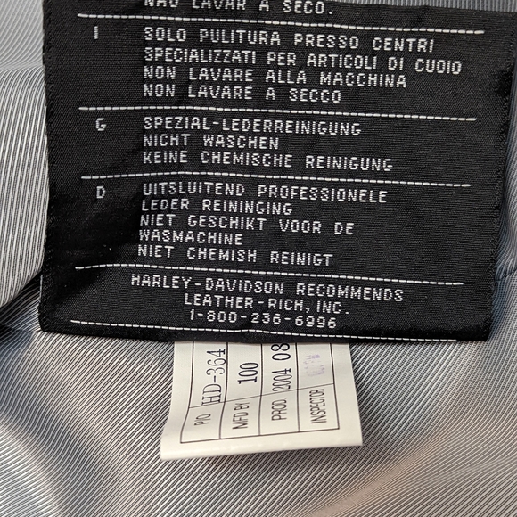 Harley Davidson Leather Jacket Studded Logo/Wings on Back & Sleeves NWOT - Picture 11 of 15